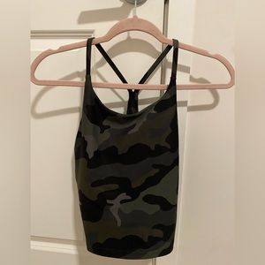 Camo Print Longline Racerback Sports Bra